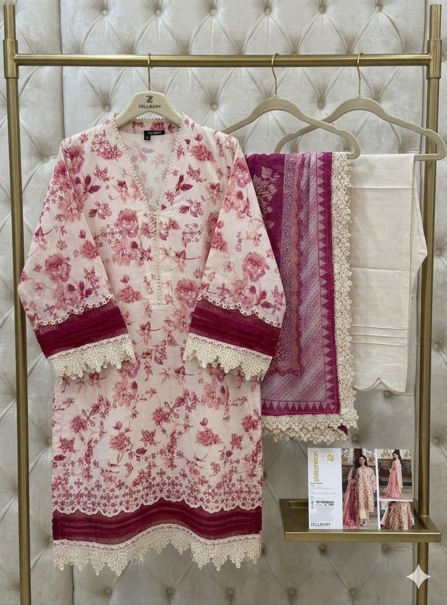 Chikankari Embroidered